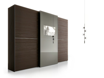 SCREEN - Tempered glass wardrobe with sliding doors and built-in TV by Santalucia Mobili - view 3